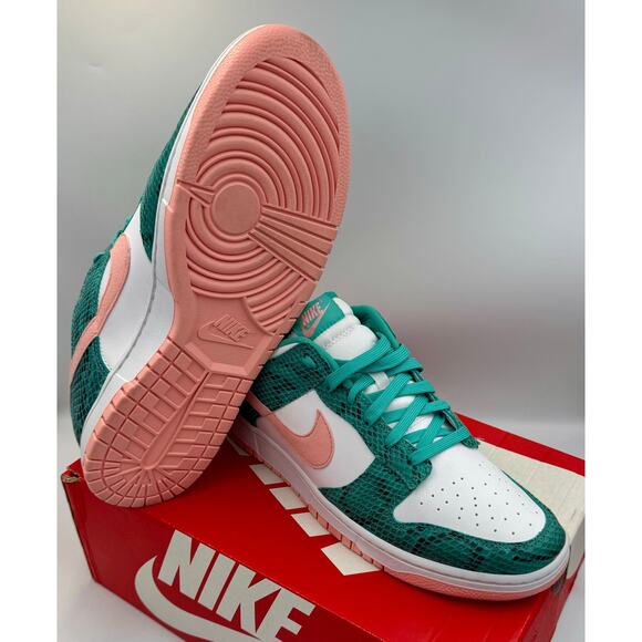 Nike Dunk Low Washed Teal Snakeskin Size 12 DR8577-300 #  409 - Picture 7 of 8